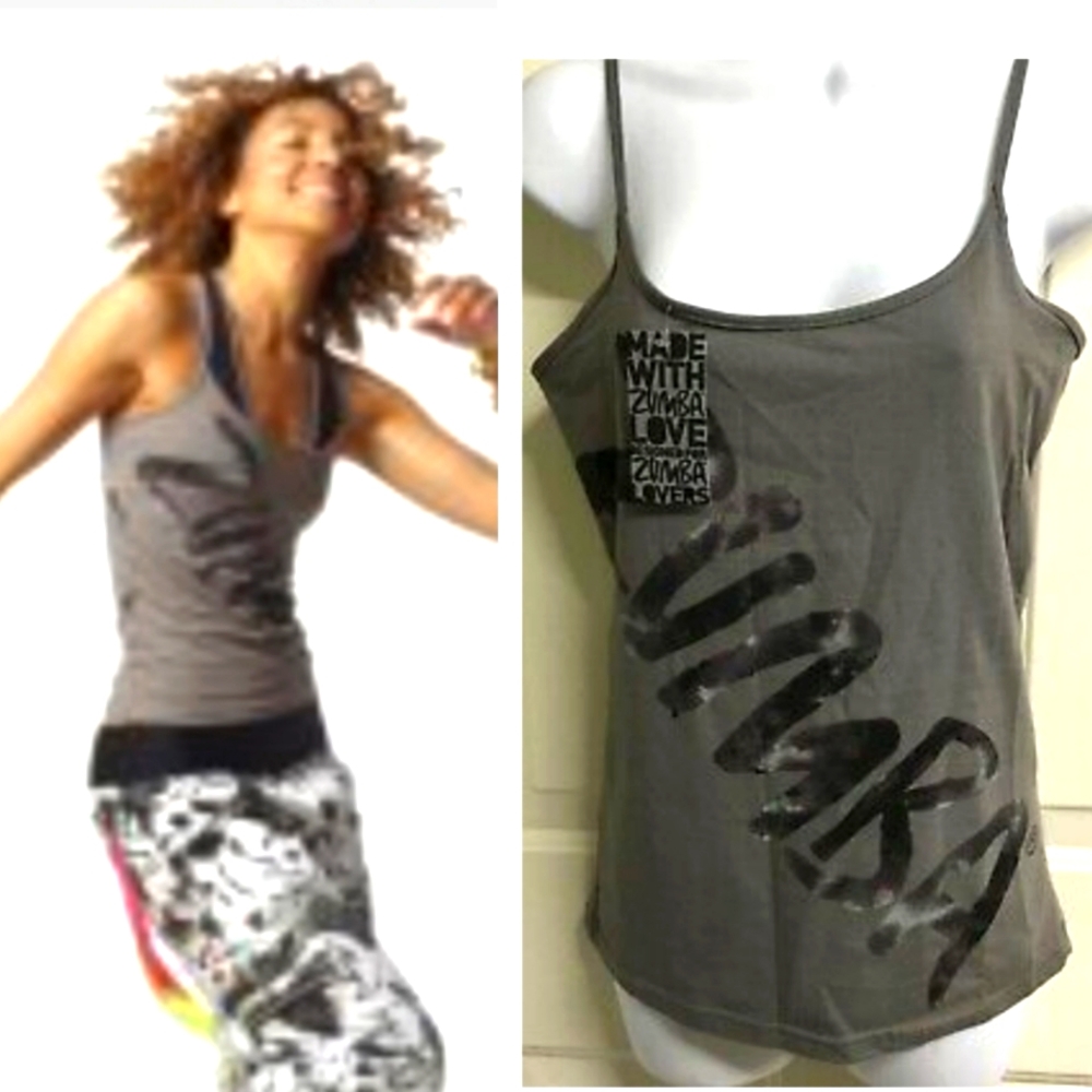 Zumba Marvelous Spaghetti Tank Pewter